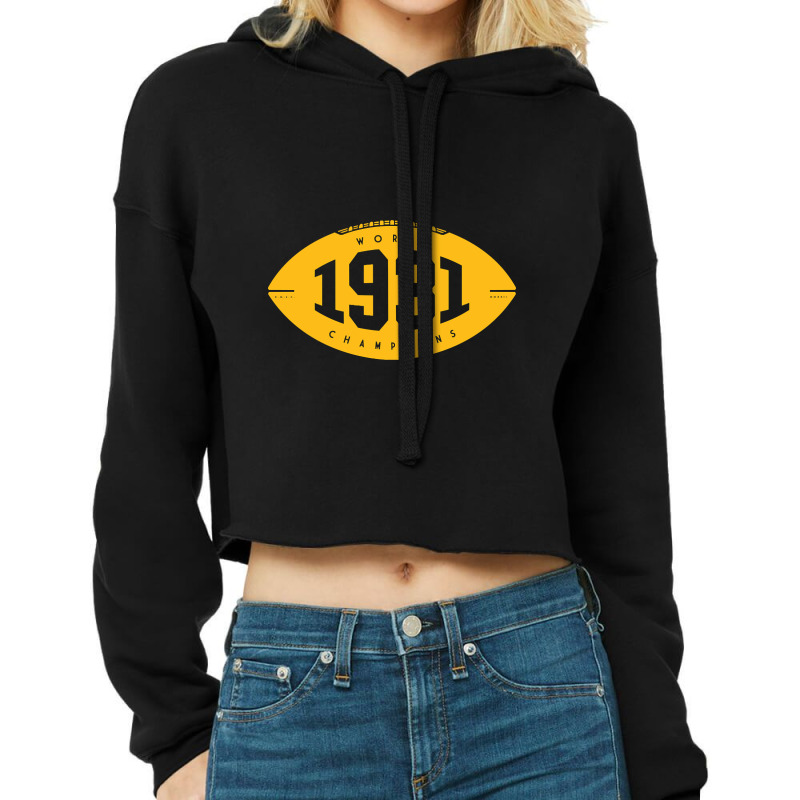 1931 World Champions - Packers (yellow) Cropped Hoodie by fumbledeafness270 | Artistshot