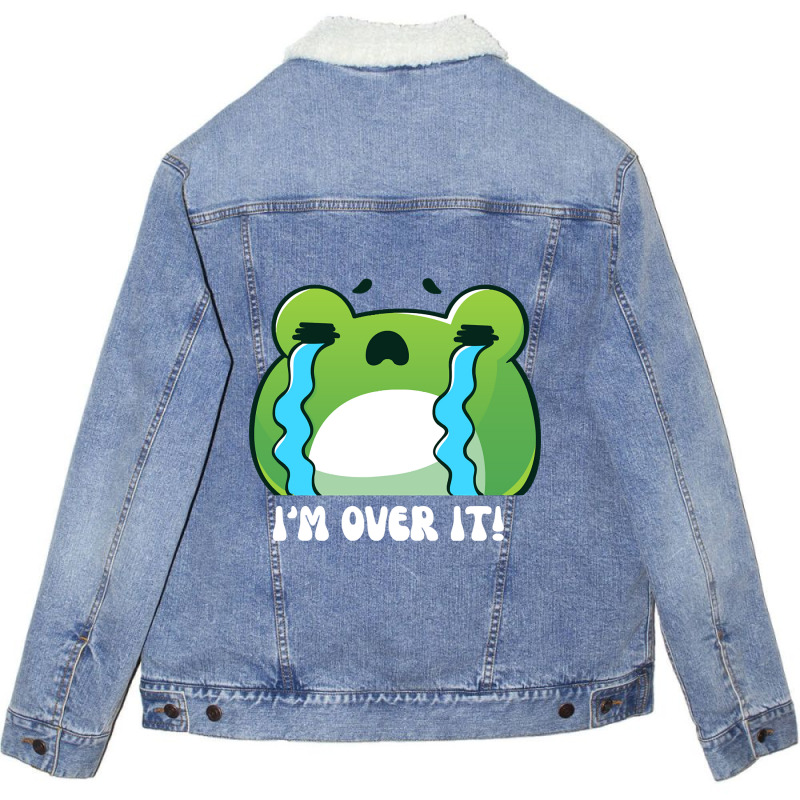 Big Frog Crying - I'm Over It Heartbreak Quotes Unisex Sherpa-lined Denim Jacket | Artistshot