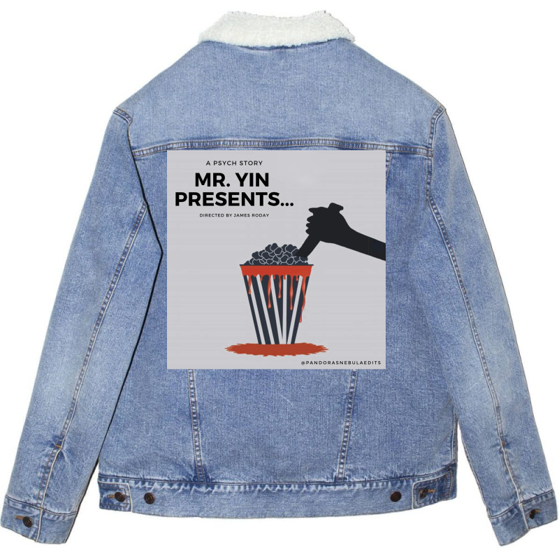 Psych Quotmr Yin Presentsquot Poster Red Unisex Sherpa-lined Denim Jacket | Artistshot