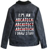 Funny Architect Art Men Women Future Architecture Pun Lovers T Shirt Unisex Sherpa-lined Denim Jacket | Artistshot