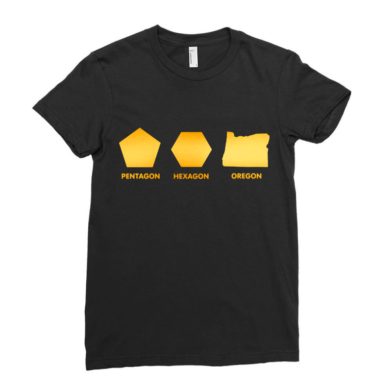 Pentagon Hexagon Oregon Ladies Fitted T-Shirt by Jovanka Tees | Artistshot