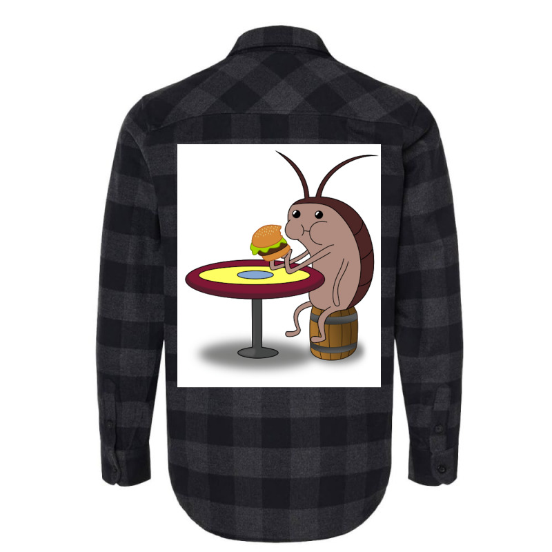 Roach Eating A Krabby Patty Poster Girl Flannel Shirt | Artistshot