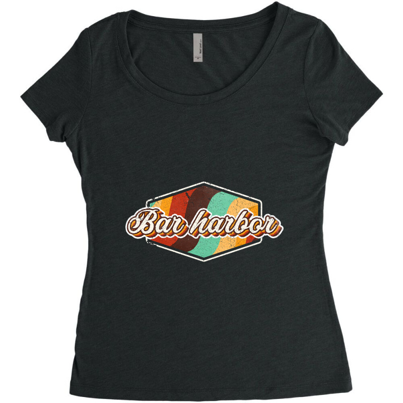 Bar Harbor City Women's Triblend Scoop T-shirt by kundalinitrampled75 | Artistshot