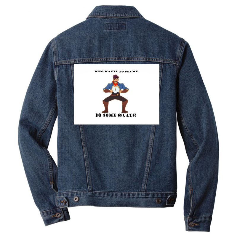 Who Wants To See Me Do Some Squats Poster Quote Men Denim Jacket by roccionsteeleys | Artistshot