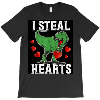 I Steal Hearts Dinosaur Funny Valentines Day Poster Girl T-shirt | Artistshot