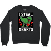 I Steal Hearts Dinosaur Funny Valentines Day Poster Girl Crewneck Sweatshirt | Artistshot