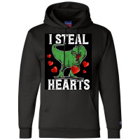 I Steal Hearts Dinosaur Funny Valentines Day Poster Girl Champion Hoodie | Artistshot