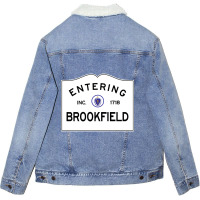 Brookfield Massachusetts Road Sign. Unisex Sherpa-lined Denim Jacket | Artistshot