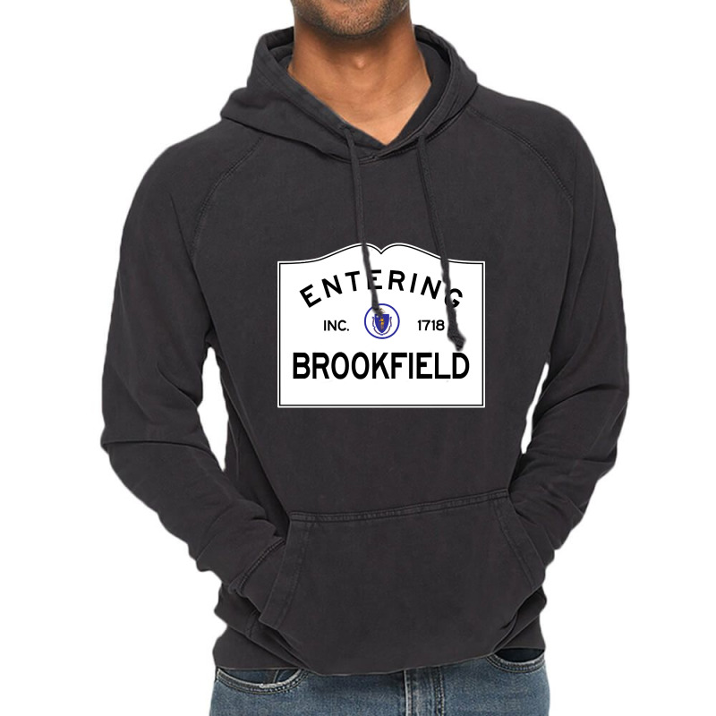 Brookfield Massachusetts Road Sign. Vintage Hoodie | Artistshot