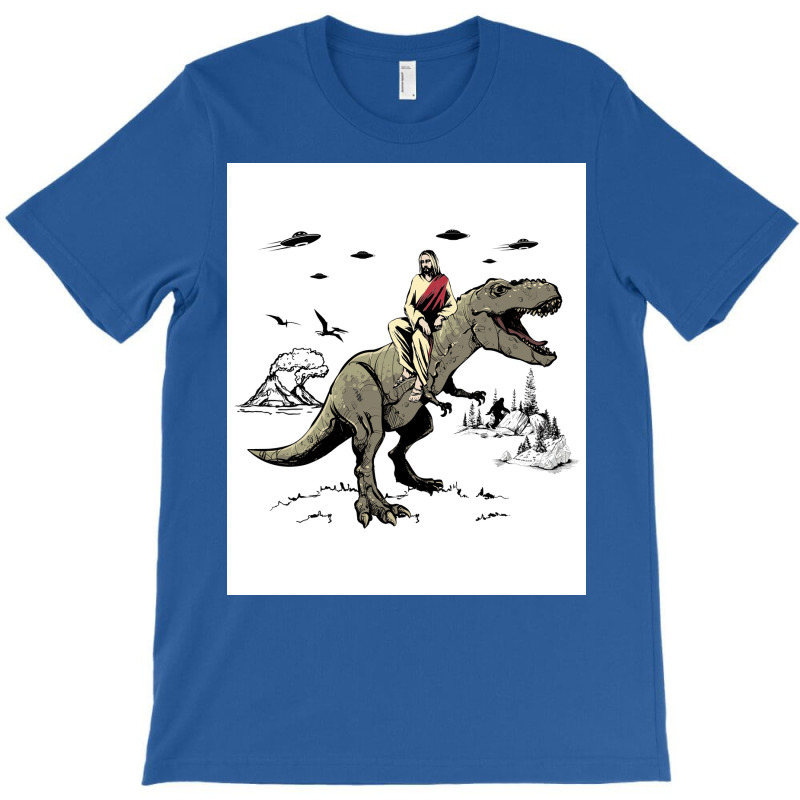 Jesus Riding On A Dinosaur Jesus Dinosaur Poster Tumblr T-Shirt by gavrikashten0 | Artistshot