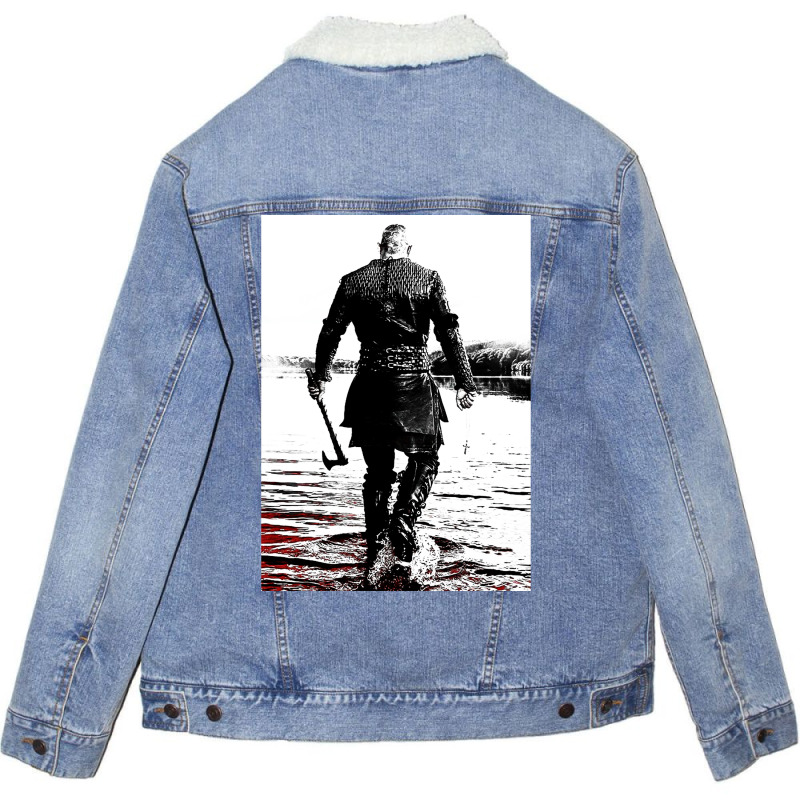 Vikings Poster Girl 70s Unisex Sherpa-lined Denim Jacket | Artistshot