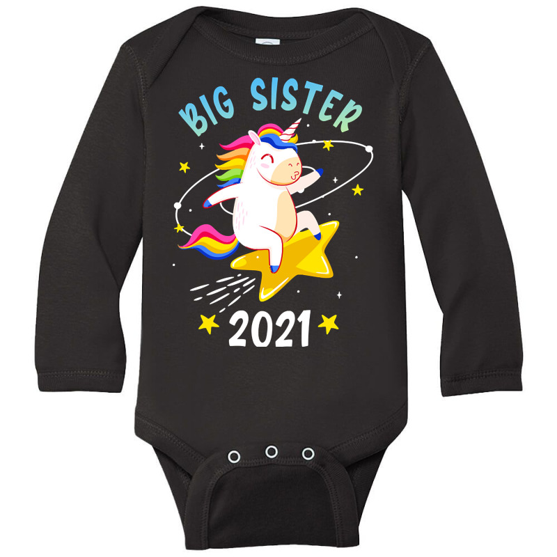 Big Sister 2021 Unicorn Sibling Girls Long Sleeve Baby Bodysuit by bunchfencing71 | Artistshot