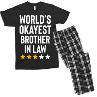 Worlds Okayest Brother In Law Funny Birthday Christmas Gag Men's T-shirt Pajama Set | Artistshot