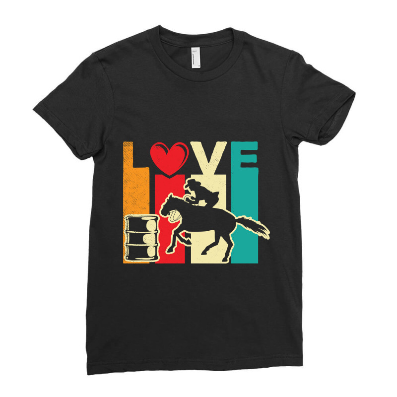 Barrel Racing Love Art Retro Style Theme Ladies Fitted T-Shirt by kundalinitrampled75 | Artistshot