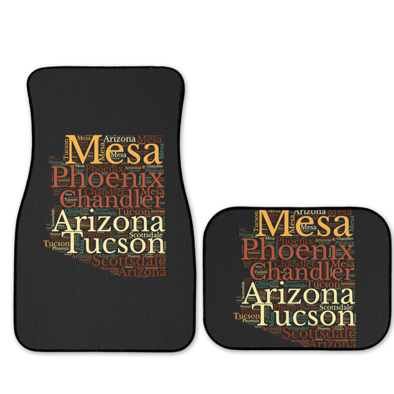 Arizona Map And Cities Full Set Car Mats | Artistshot