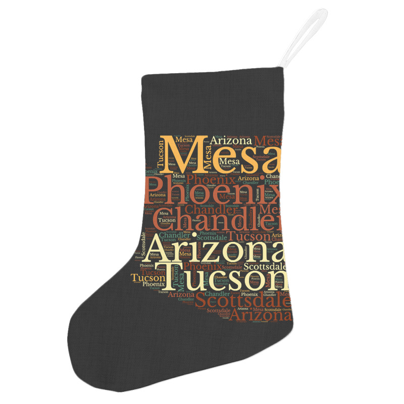 Arizona Map And Cities Holiday Stocking | Artistshot