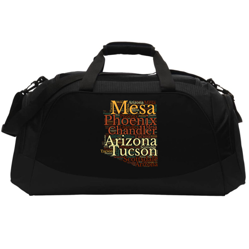 Arizona Map And Cities Active Duffel | Artistshot