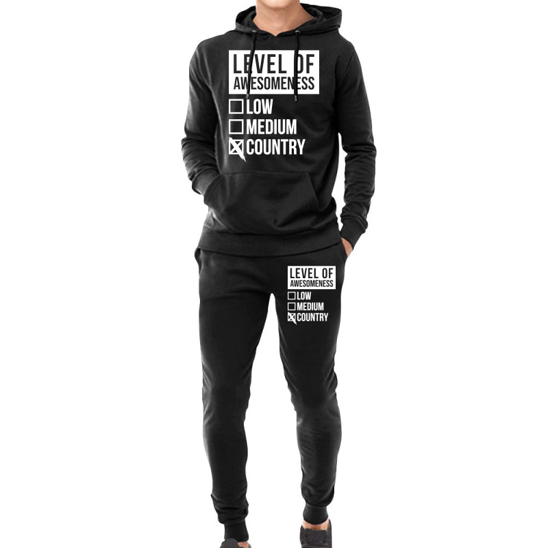 Funny Level Of Awesomeness Low Medium Gift Country Saying Quote For A Hoodie & Jogger set by joanmouse000 | Artistshot