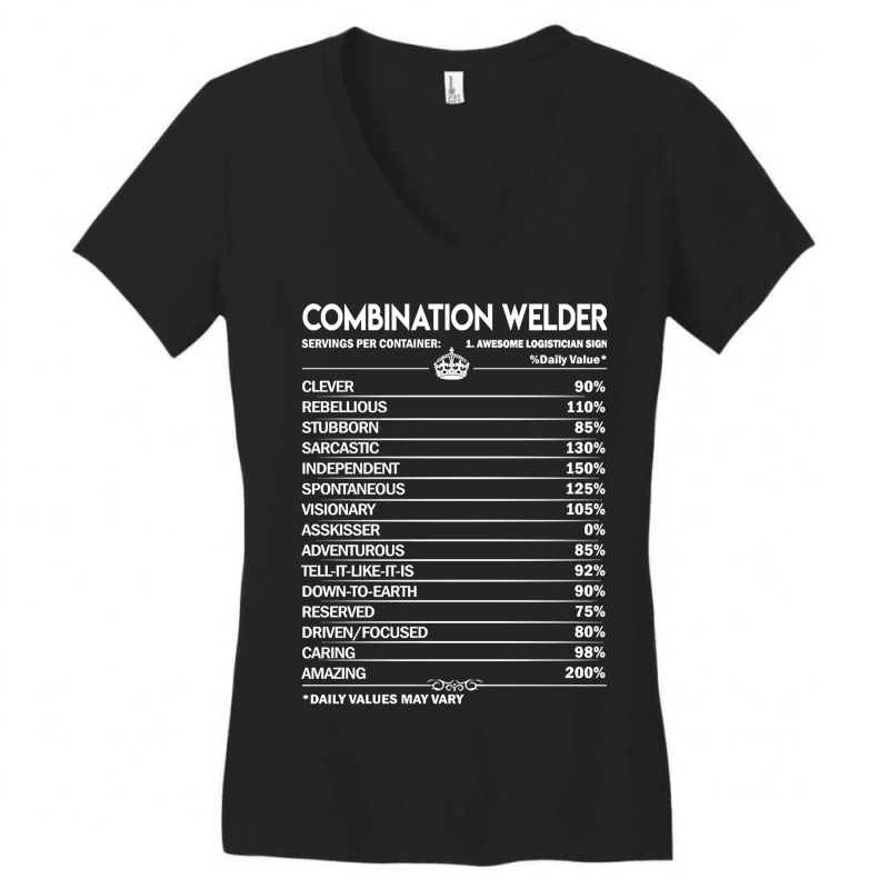 Combination Welder T Shirt - Combination Welder Factors Daily Gift Ite Women's V-Neck T-Shirt by dealgummy642 | Artistshot