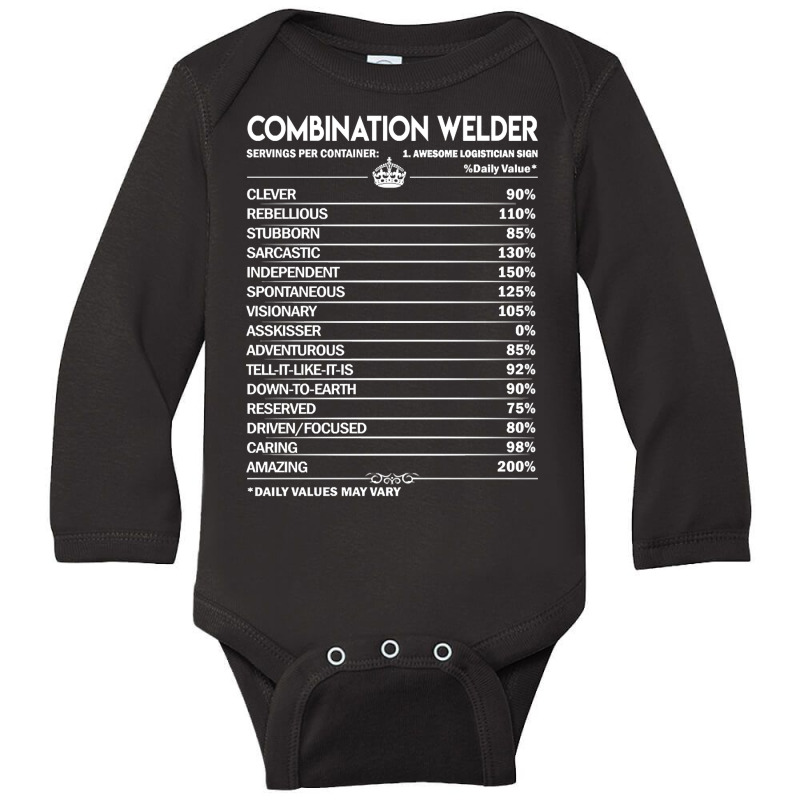 Combination Welder T Shirt - Combination Welder Factors Daily Gift Ite Long Sleeve Baby Bodysuit by dealgummy642 | Artistshot