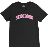 Womens Skin Boss Beautician Esthetician Cosmetology Skincare T Shirt V-neck Tee | Artistshot