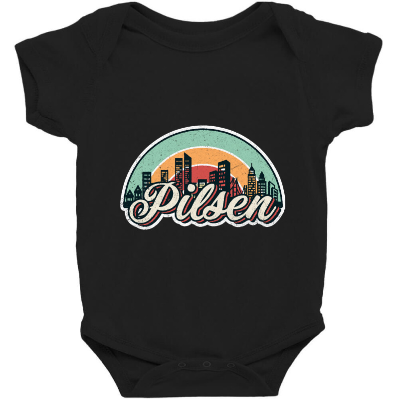 Pilsen City Retro Baby Bodysuit by cubicgetting01 | Artistshot