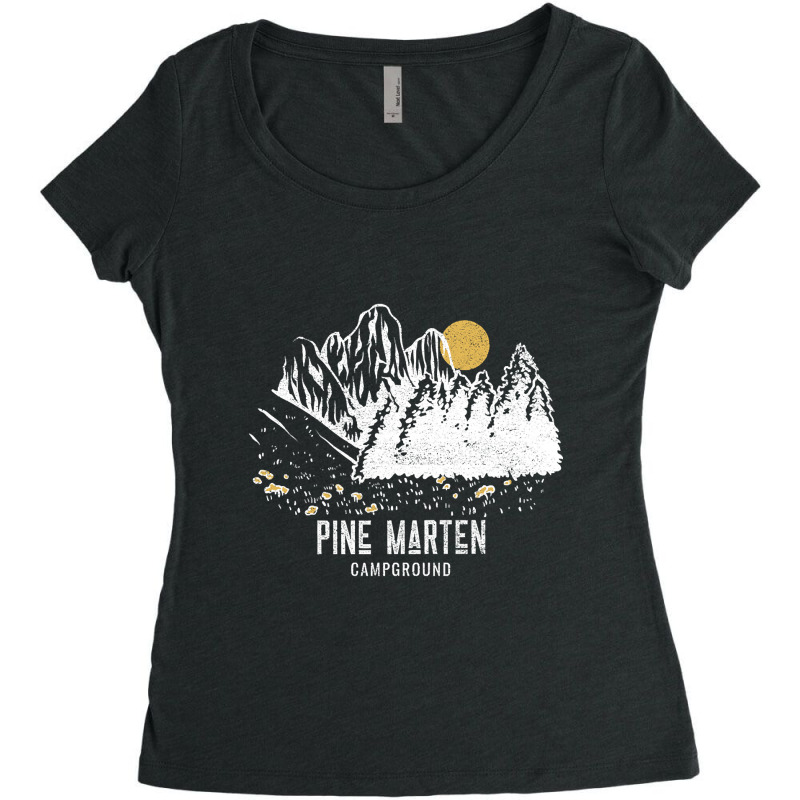 Pine Marten Campground Shirt Women's Triblend Scoop T-shirt by cubicgetting01 | Artistshot