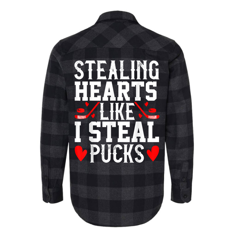 Stealing Hearts Like I Steal Pucks San Valentine T Shirt Flannel Shirt | Artistshot