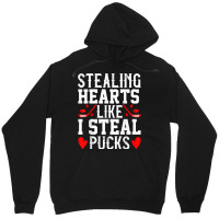 Stealing Hearts Like I Steal Pucks San Valentine T Shirt Unisex Hoodie | Artistshot