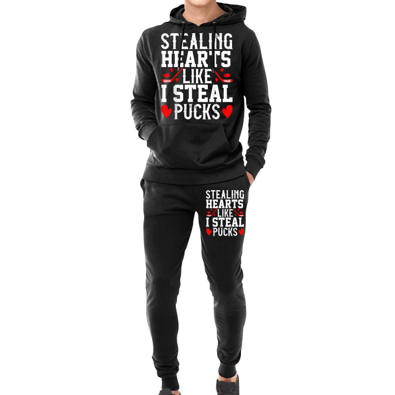 Stealing Hearts Like I Steal Pucks San Valentine T Shirt Hoodie & Jogger Set | Artistshot