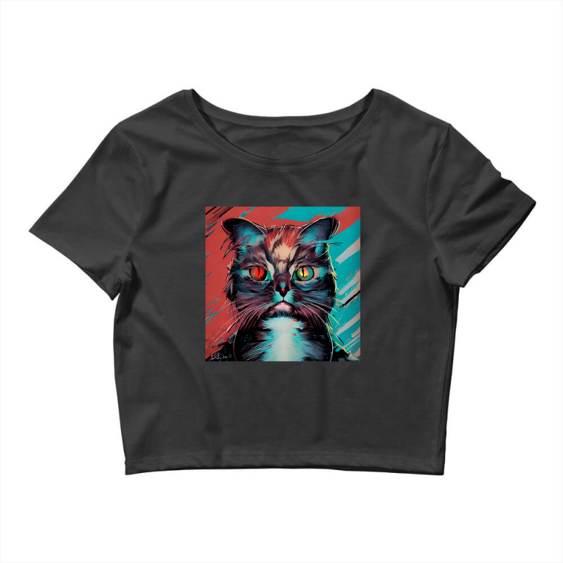 Cat Painting Artwork Crop Top by brushdatum98 | Artistshot