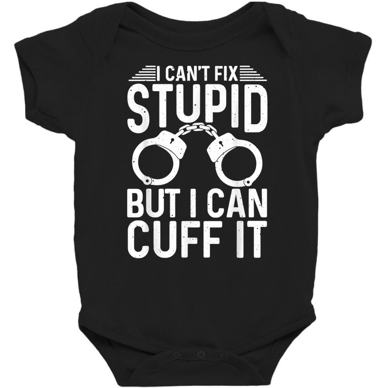 Funny Police Gift For Men Women Cool Cop Officer Handcuffs T Shirt Baby Bodysuit | Artistshot