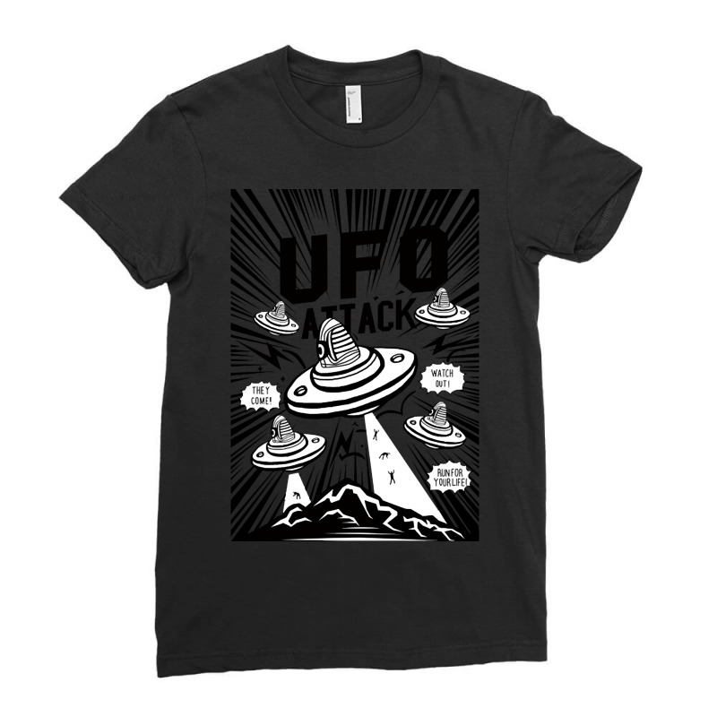 Attack Ufo Ladies Fitted T-Shirt by Binzdodi | Artistshot