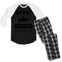 Perm? Russia Property Of Country Men's 3/4 Sleeve Pajama Set | Artistshot