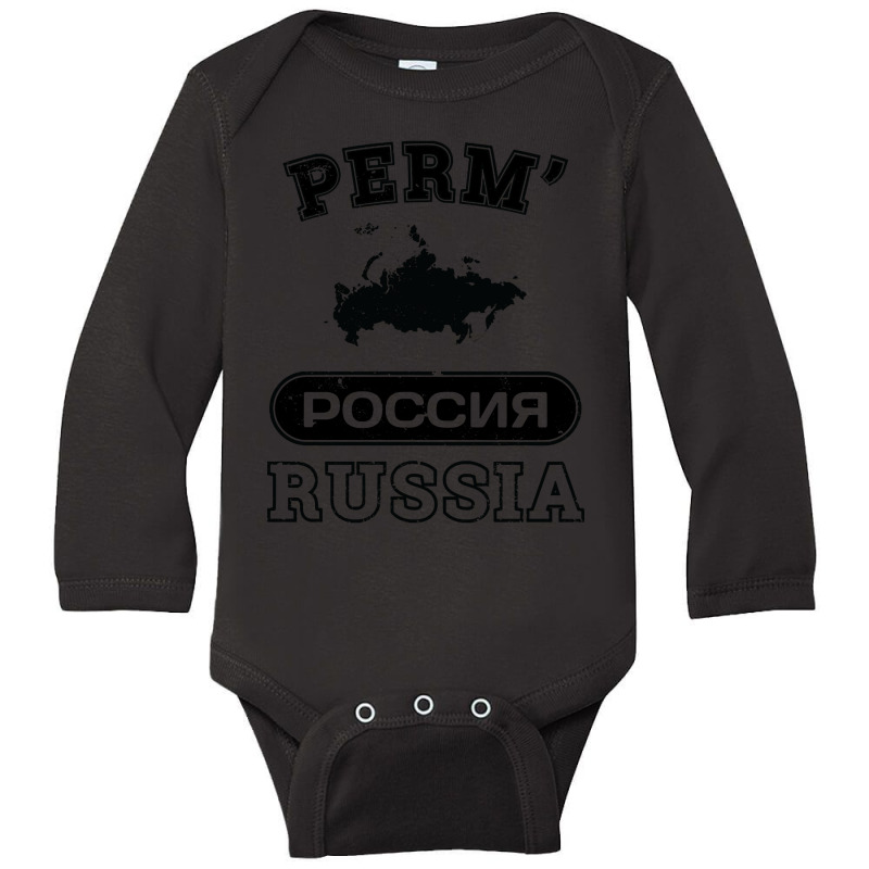 Perm? Russia Property Of Country Long Sleeve Baby Bodysuit | Artistshot