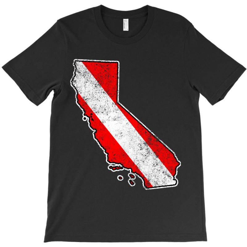 California Dive Flag Scuba Diving State Map Dive Flag Distressed T-Shirt by ternacanuda251 | Artistshot