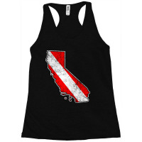 California Dive Flag Scuba Diving State Map Dive Flag Distressed Racerback Tank | Artistshot