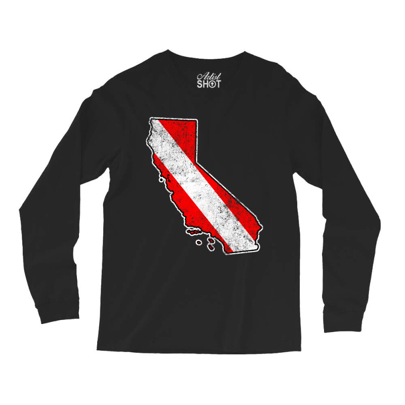 California Dive Flag Scuba Diving State Map Dive Flag Distressed Long Sleeve Shirts by ternacanuda251 | Artistshot