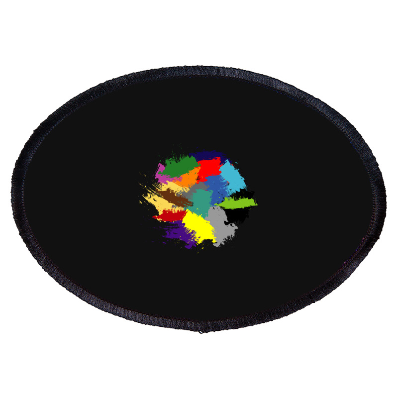 Colorful Brush Mess Oval Patch | Artistshot