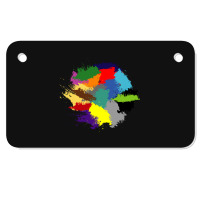 Colorful Brush Mess Motorcycle License Plate | Artistshot