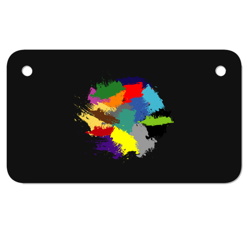 Colorful Brush Mess Motorcycle License Plate | Artistshot