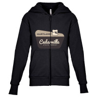 Cedarville State Forest Maryland Welcome Sign Youth Zipper Hoodie | Artistshot