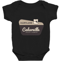 Cedarville State Forest Maryland Welcome Sign Baby Bodysuit | Artistshot