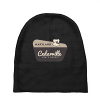 Cedarville State Forest Maryland Welcome Sign Baby Beanies | Artistshot