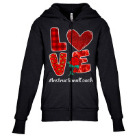 Instructional Coach Valentine Day Love Heart Flower T Shirt Youth Zipper Hoodie | Artistshot