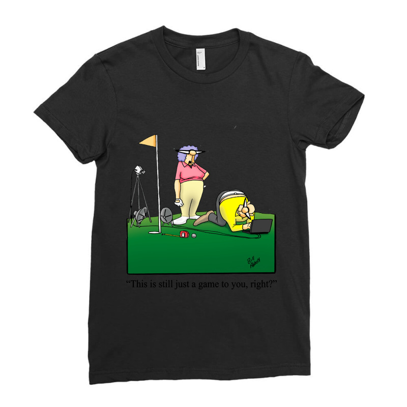 Funny Spectickles Golf Cartoon Humor Ladies Fitted T-Shirt by joanmouse000 | Artistshot