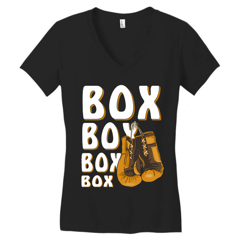 Boxing Gloves Box Women's V-Neck T-Shirt by cryingdappled109 | Artistshot