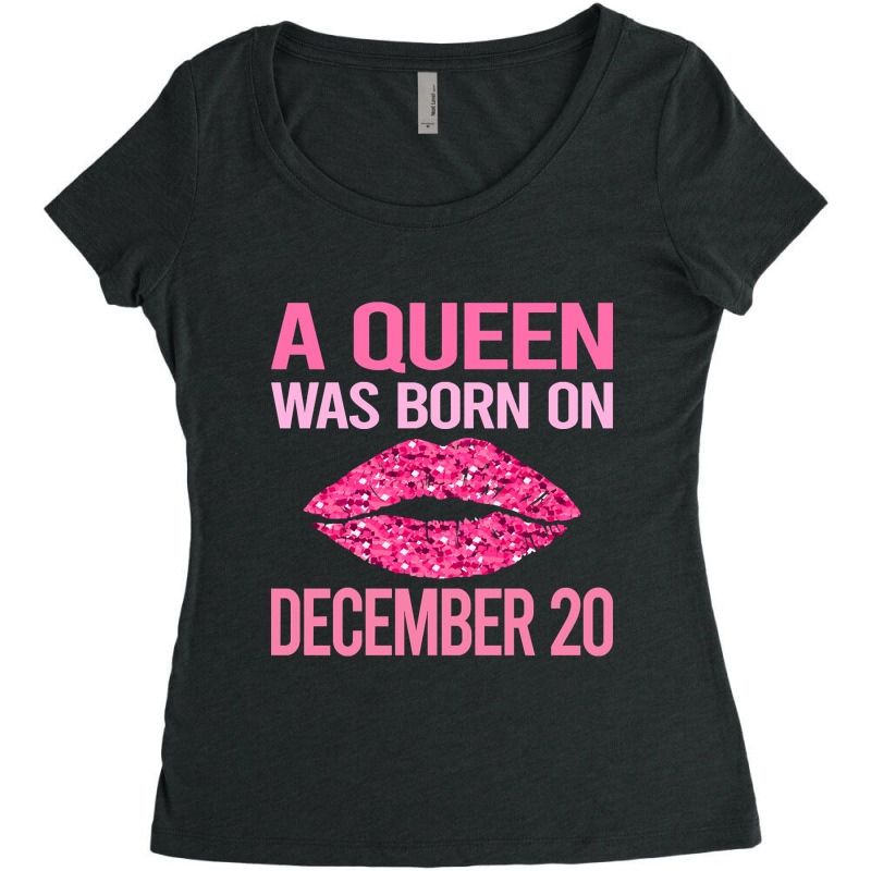 Pink Lips - Birthday December 20 20th Women's Triblend Scoop T-shirt by cubicgetting01 | Artistshot