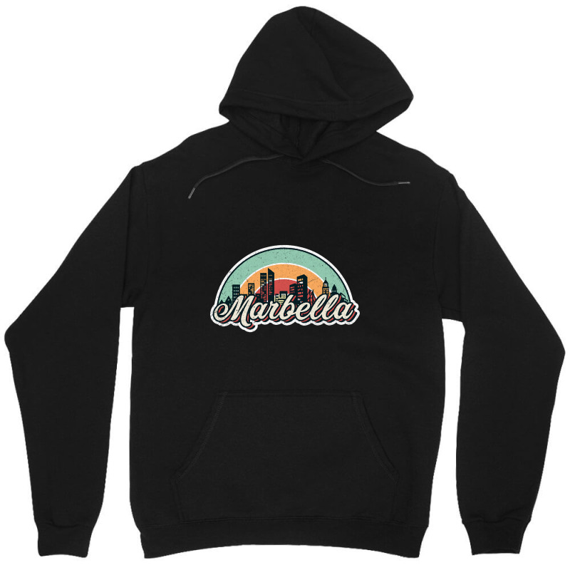 Marbella City Retro Unisex Hoodie | Artistshot