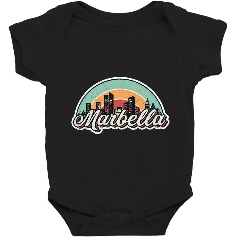 Marbella City Retro Baby Bodysuit | Artistshot